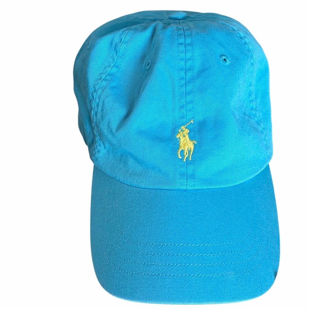 Ralph Lauren Sky Blue Cap with Yellow Polo Logo - Picture 2 of 4